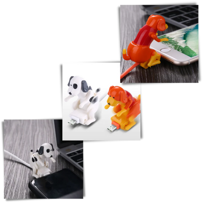 Belro Humping Dog fast charger cable for electronics, features a playful dog design, compatible with various devices.