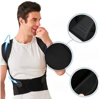Belro posture correction suspenders for back pain relief, adjustable accessory with padded straps and sturdy clips.