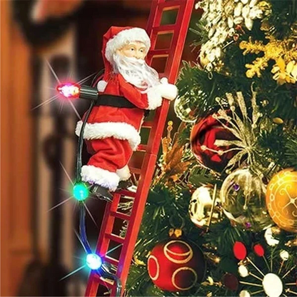 Belro Climbing Santa holiday decoration, festive Santa figurine climbing a rope for Christmas decor in home and garden.