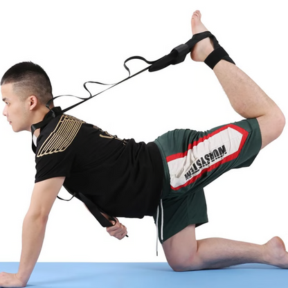 Belro men's yoga stretching strap and rehabilitation training belt for flexible stretching and mobility exercises.