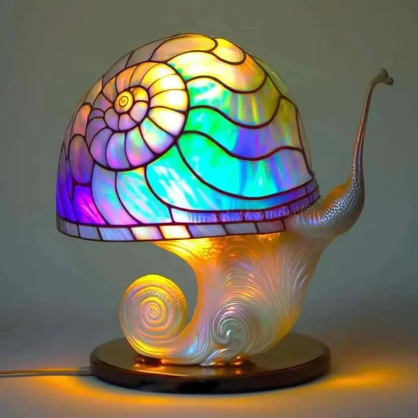 Belro stained glass plant series table lamp with colorful floral design and brass base, perfect for desk or accent lighting.