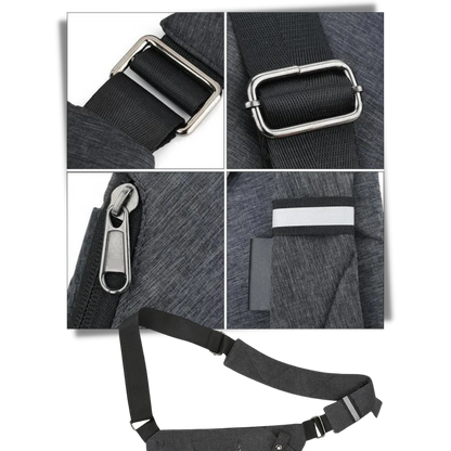 Belro waterproof pocket bag with zip closure, compact wallet design, and adjustable strap for outdoor and travel use.