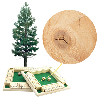 Belro wooden dice game with six-sided dice and game pieces, perfect for family fun and tabletop entertainment.
