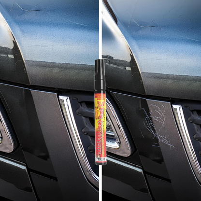 Belro Scratch Eraser Pen for quick car scratch repair, shown with the pen and repair area in a home and garden decor setting.