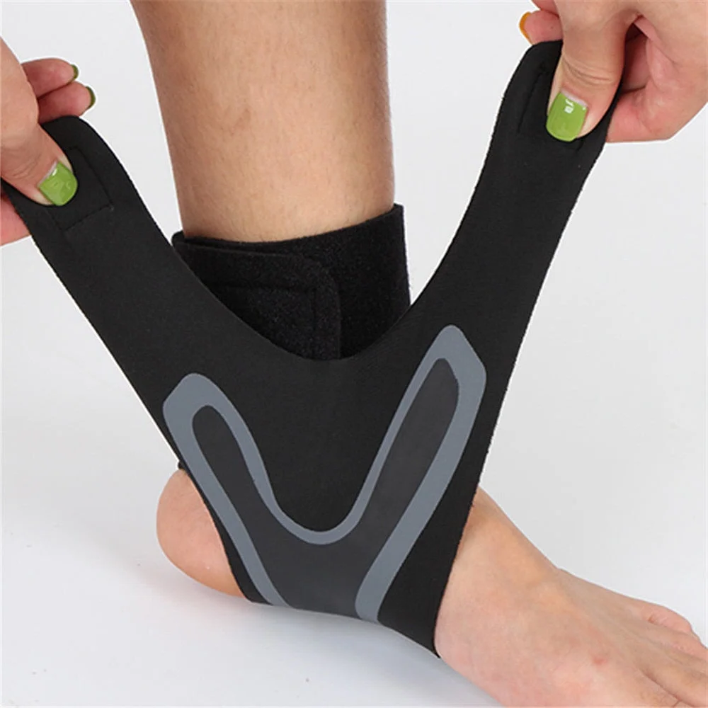 Belro Plantar Ankle X Wrap Brace Support Compression Sleeve worn on ankle, featuring adjustable straps and breathable fabric for support