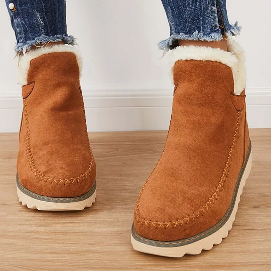 Belro winter ankle boots with faux fur lining and sturdy sole, stylish footwear for cold weather.