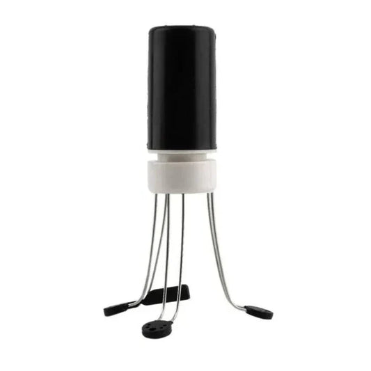 Belro automatic pan stirrer for hands-free cooking, shown in use with a pot on a kitchen countertop.