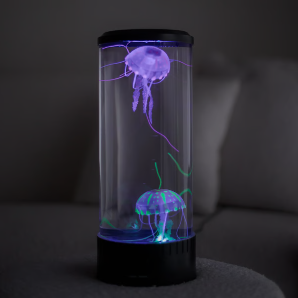 Belro LED jellyfish lava lamp and aquarium for kids and adults, featuring vibrant jellyfish display in a home and garden outdoor setting
