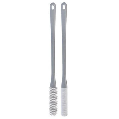 Belro Toe Gap Cleaning Brush with long handle and anti-itch brush in gray, designed for foot hygiene and skin care.