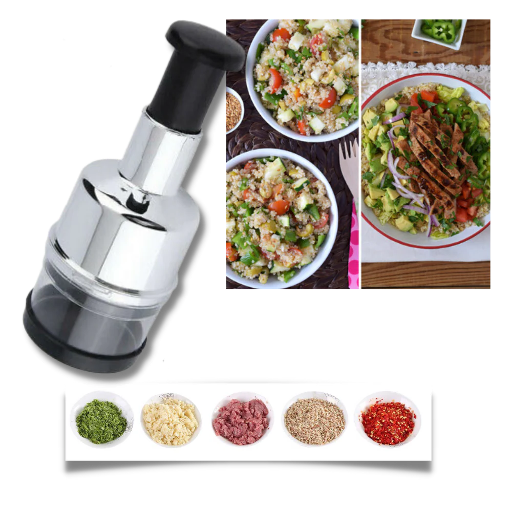 Belro stainless steel garlic chopper with compact design and sharp blades for efficient garlic mincing in the kitchen.
