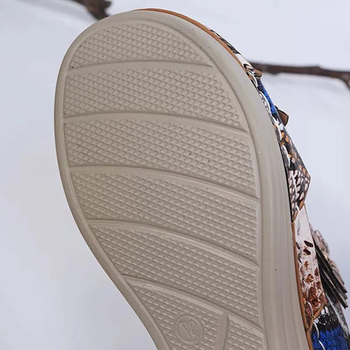 Belro leopard and snake print orthopedic leather wedge sandals with soft soles, stylish and comfortable footwear for everyday wear.