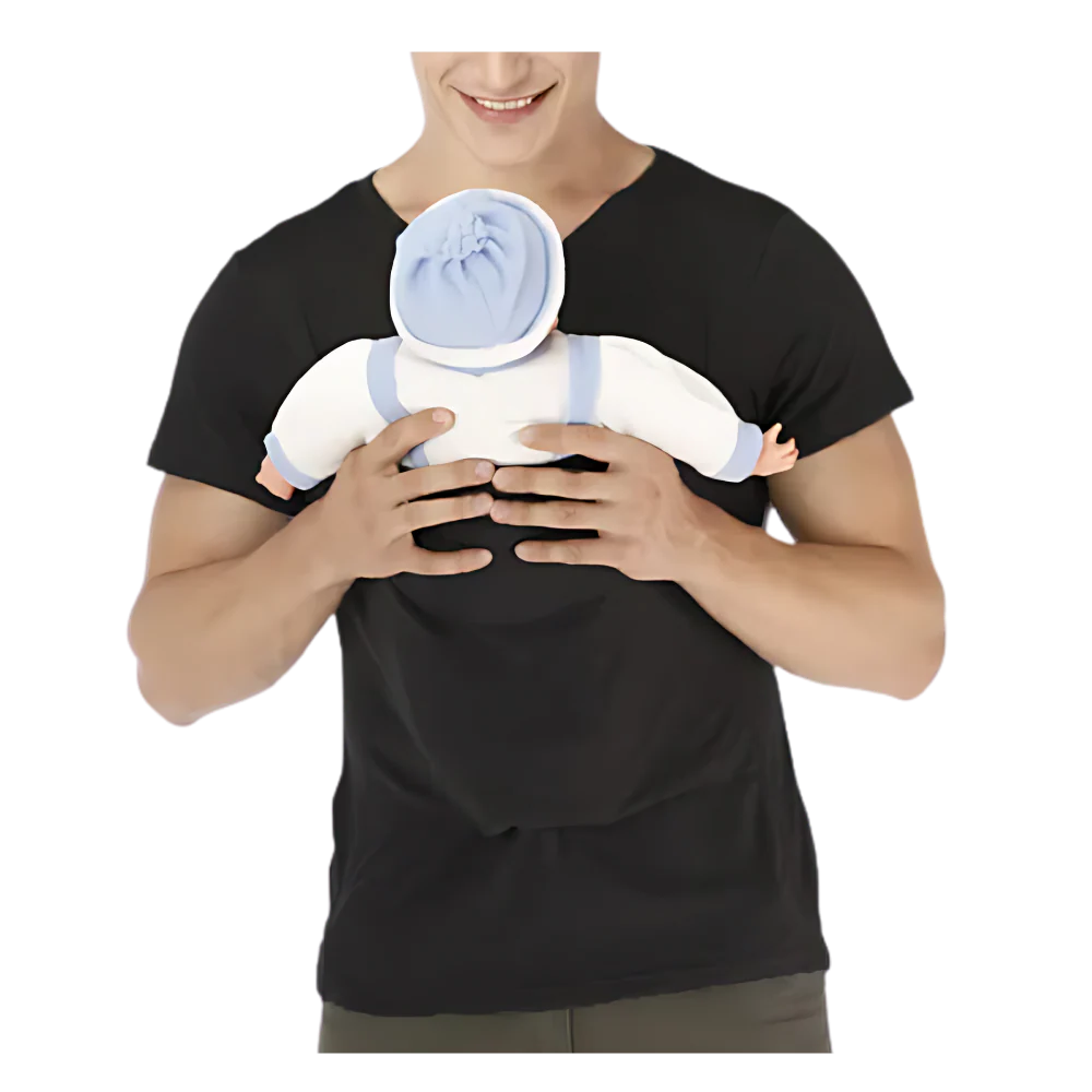 Belro ergonomic fashionable kangaroo T-shirt featuring a comfortable fit and stylish design, shown in a close-up of the fabric and print.