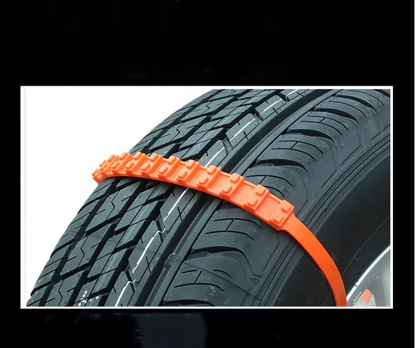 Belro reusable anti-snow chains for cars, compact storage solution, shown in a home and garden storage setting