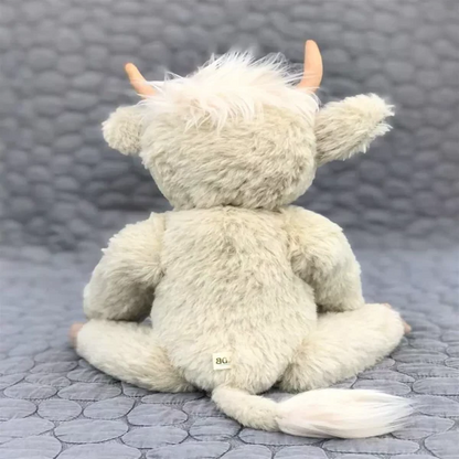 Scottish Highland Cattle plush toy by Belro, a soft, handmade Highland Cattle stuffed animal for collectors and cuddly decor