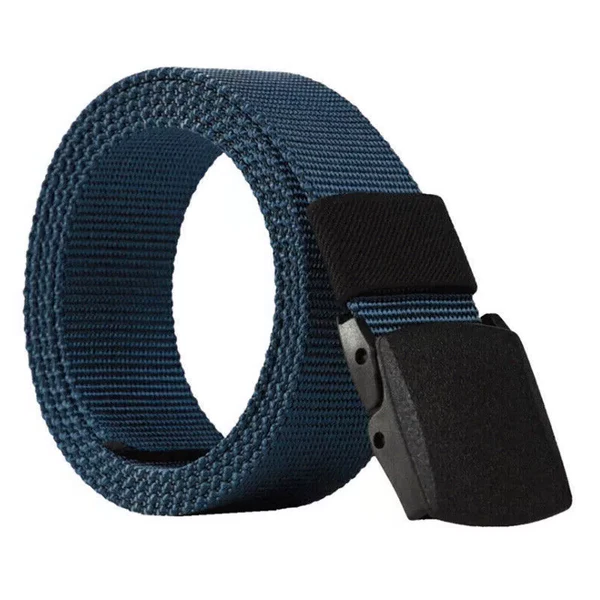 Men's Belro military nylon canvas belt with breathable webbing, featuring sturdy design and adjustable strap for uniform wear.