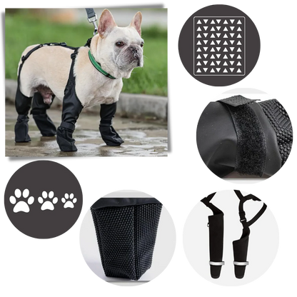 Belro waterproof dog suspenders boots footwear with durable straps and protective soles, designed for outdoor activities.