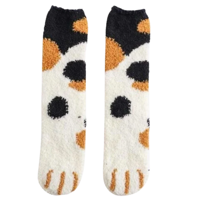 Belro Cat's Paw Winter Socks in cozy knit, featuring feline paw print design, ideal for cold weather comfort.