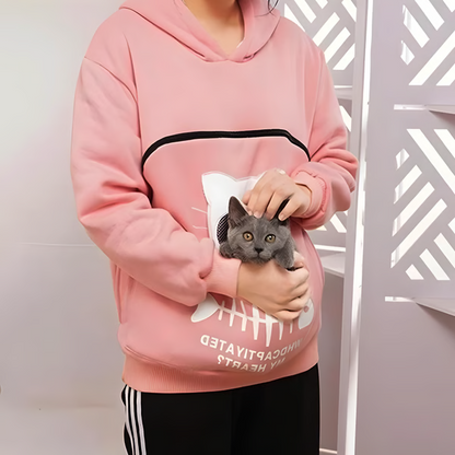 Belro Cat Lover Hoodie featuring a cozy cuddle pouch design, ideal for pet lovers and comfortable everyday wear.