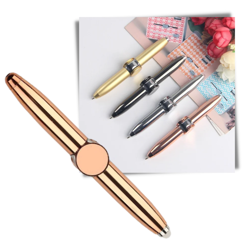 Belro Fidget Spinner Pen, a versatile toy and writing instrument with spinning and pen features, shown in close-up.