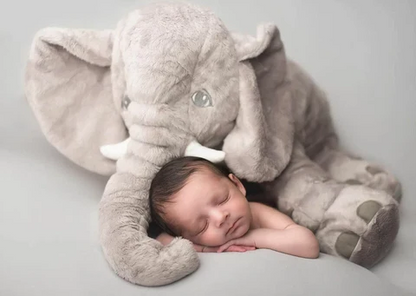Soft Baby Elephant Cuddle Pillow from Belro, designed for comfortable, adorable comfort in cozy clothing.