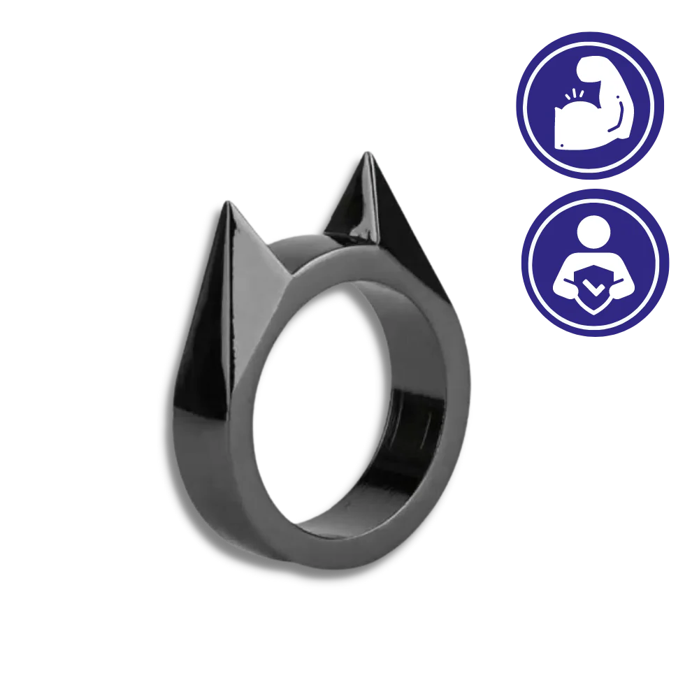 Belro cat ear protective ring, jewelry accessory with cute cat ear design, made of durable metal for stylish wear.