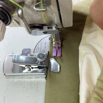 Magnetic seam guide for men's clothing by Belro, featuring a sleek black design and magnetic attachment for sewing precision.