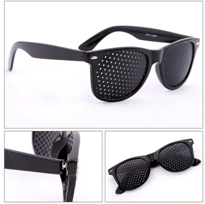 Belro corrective pinhole glasses with small lens holes, designed to improve vision clarity and eye focus.