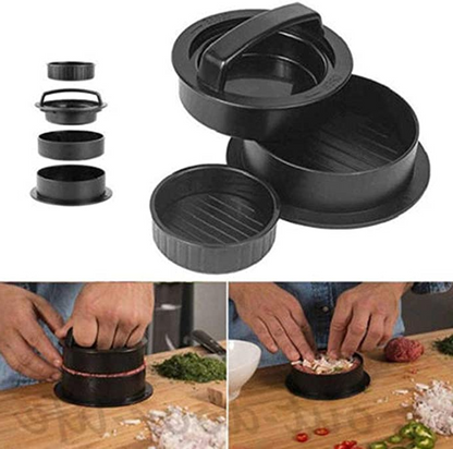 Belro hamburger press patty maker for home kitchen, showing stainless steel mold for shaping burger patties.