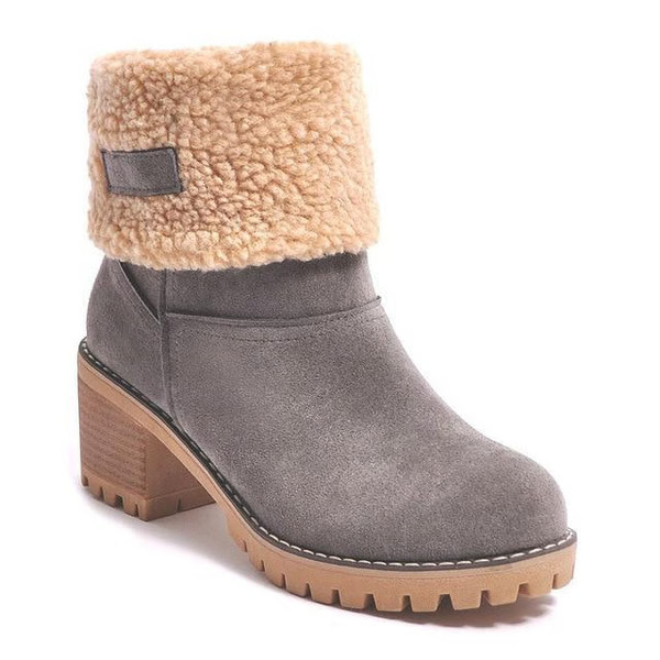 Belro women's block heel snow boots with warm lining and stylish design, perfect for winter weather.