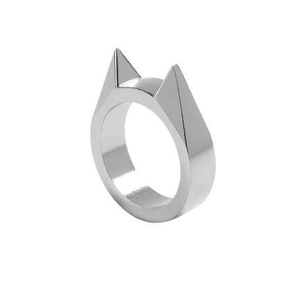Belro cat ear protective ring jewelry accessory with silver-tone finish and detailed cat ear design on a plain background.