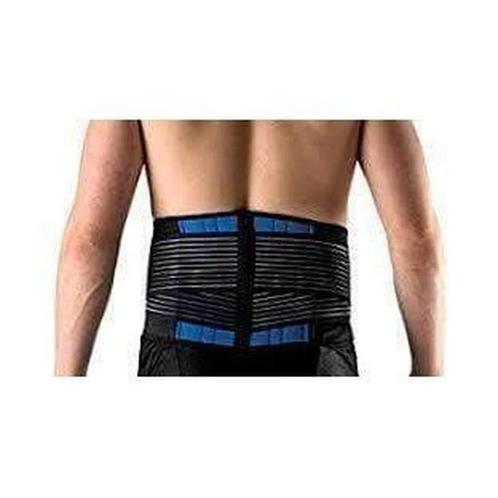 Belro back support brace with adjustable suspenders for lower back and lumbar pain relief, shown on a white background.