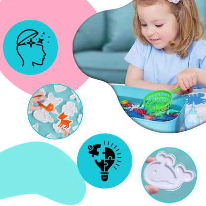 Belro Safe Educational Magic Water Elf Kit toy for kids, featuring colorful elf figures and water-themed educational play accessories.