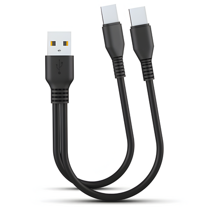 Belro 2 in 1 charging cable with multiple USB ports for electronics device charging and data transfer.