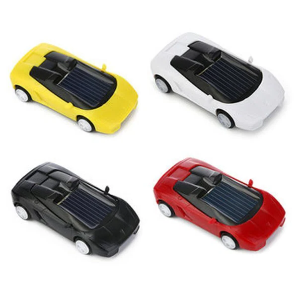Belro solar powered mini race car toy with sleek electronic design, featuring a compact size and colorful racing details.