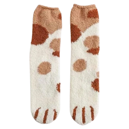 Belro Cat's Paw Winter Socks featuring cozy knit fabric and a playful paw print design, ideal for cold weather.