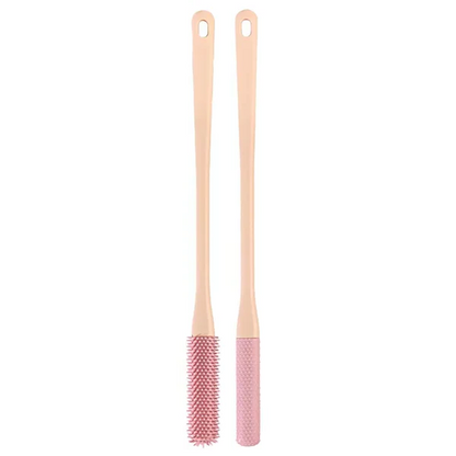 Gray Belro Toe Gap Cleaning Brush with long handle, included anti-itch brush, designed for foot hygiene and skin care.