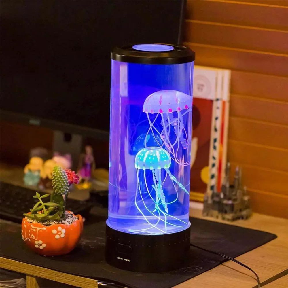 Belro Jellyfish LED Lamp and Aquarium for home and garden, featuring glowing jellyfish design and vibrant lighting.