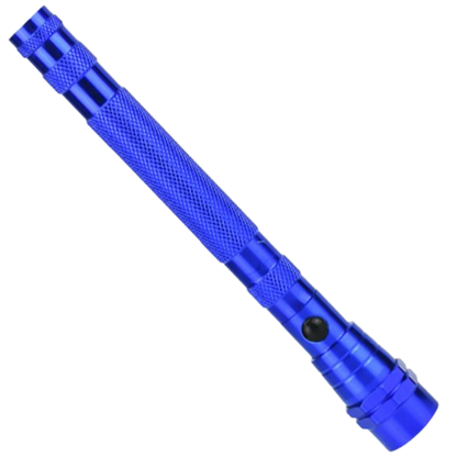 Belro telescopic magnetic LED flashlight with extendable metal body and bright LED light, ideal for tools and hardware tasks.