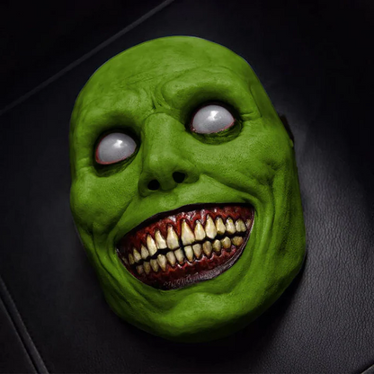 Belro creepy smiling face evil mask with white eyes, designed as a sinister demon costume accessory for horror-themed outfits.