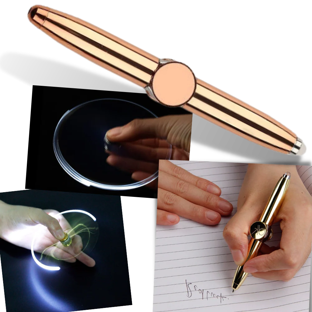 Belro fidget spinner pen with spinning toy and pen combo, designed for stress relief and fun, shown on white background.