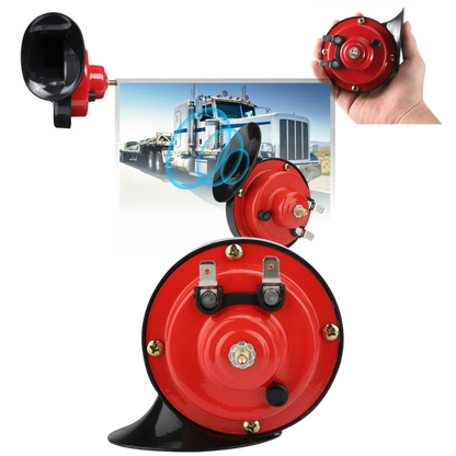 Belro truck horn for cars, electronic audio device with a large horn and mounting bracket, designed for powerful vehicle sound alerts.