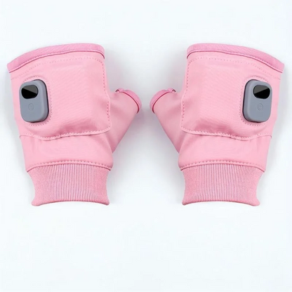 Belro USB rechargeable heated fingerless gloves for outdoor use, designed to keep hands warm during cold weather activities.