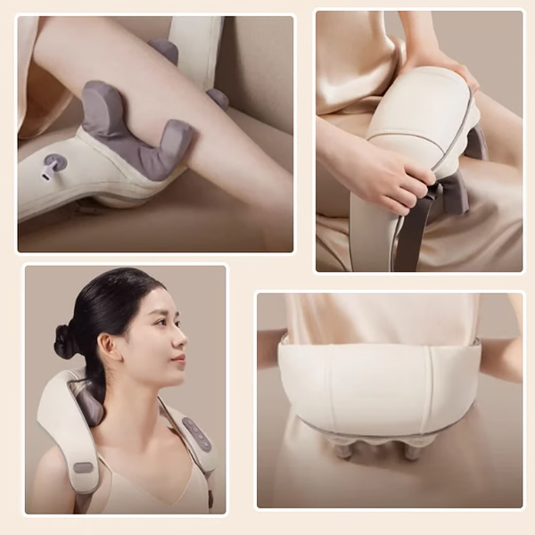 Belro neck and shoulder heat massager for therapeutic relaxation, featuring plush design and adjustable heat settings.