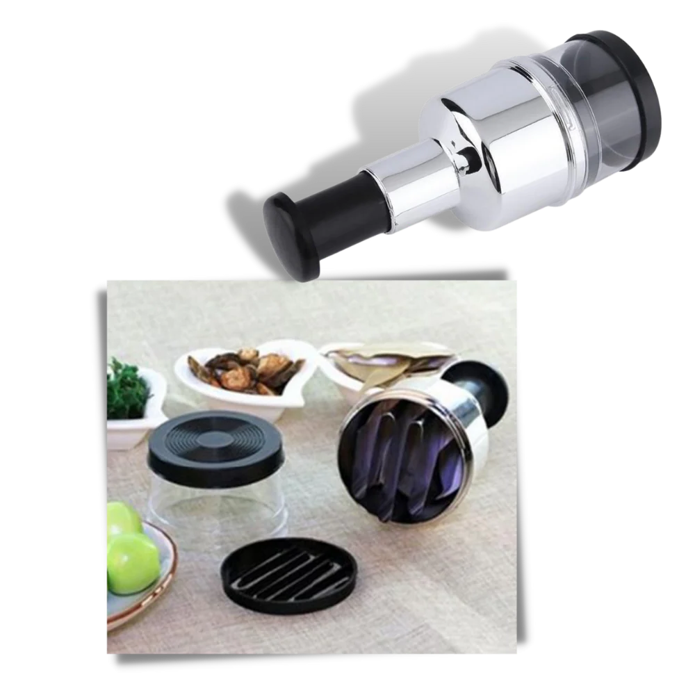 Belro stainless steel garlic chopper for easy mincing of garlic in kitchen, compact electronic kitchen appliance.