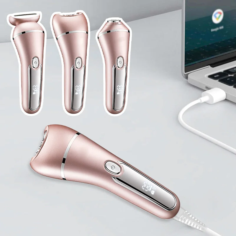 Belro 3-in-1 waterproof electric shaver for women with sleek design, suitable for face, legs, and bikini area grooming.