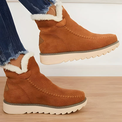 Belro winter ankle boots with faux fur lining and sturdy soles, designed for cold weather and stylish winter wear.