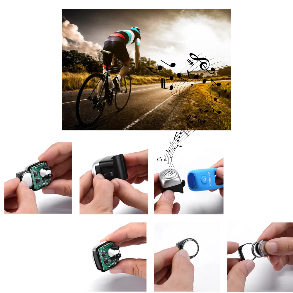 Belro strong bike horn attached to a bicycle handlebar, designed for outdoor use in the Home & Garden outdoor category.