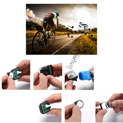 Belro strong bike horn attached to a bicycle handlebar, designed for outdoor use in the Home & Garden outdoor category.