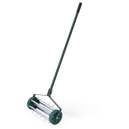 Men's Belro heavy-duty manual lawn spike soil aerator tool for aerating and loosening soil in the garden.