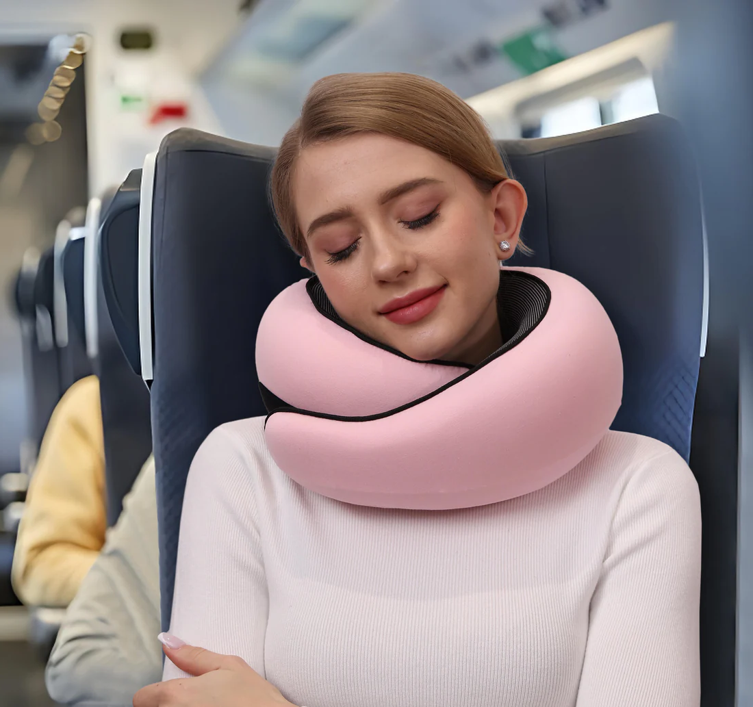 Belro travel neck pillow in soft, supportive material designed for comfort during travel and long journeys.